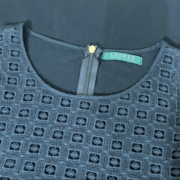 Lauren Ralph Lauren Black Eyelet Textured Tank - Picture 11 of 11